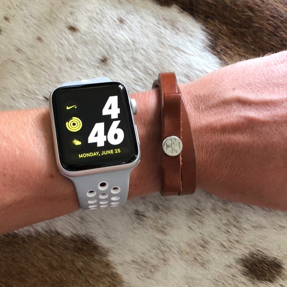 Tory Burch Brown Leather Double Wrap Bow Bracelet - Picture 4 of 5